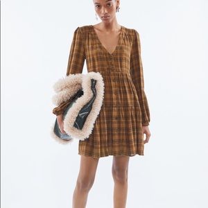 Urban Outfitters Plaid Babydoll Dress